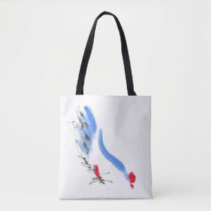 White chicken. Calligraphy and watercolor Tote Bag