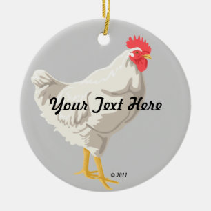 White Chicken Ceramic Tree Decoration