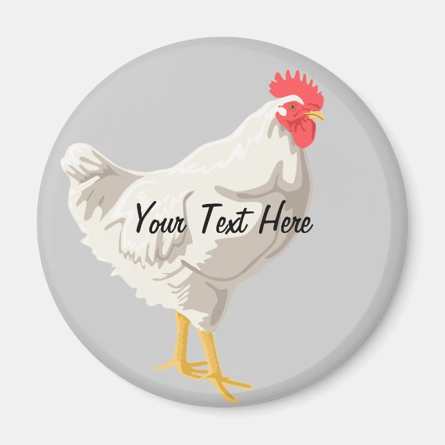White Chicken Magnet (Front)