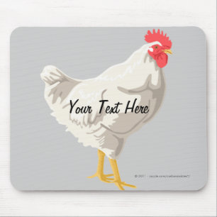 White Chicken Mouse Pad