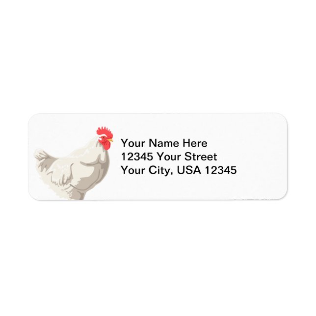White Chicken Return Address Label (Front)
