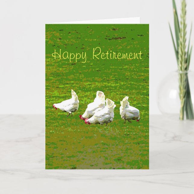 White chickens Retirement card (Front)