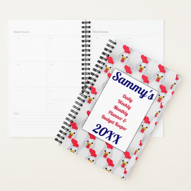 White Chickens / Roosters Budget Planner (Display)