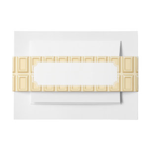 White Chocolate Bar Texture Invitation Belly Band