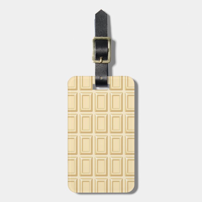 White Chocolate Bar Texture Luggage Tag (Front Vertical)