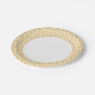 White Chocolate Bar Texture Paper Plate