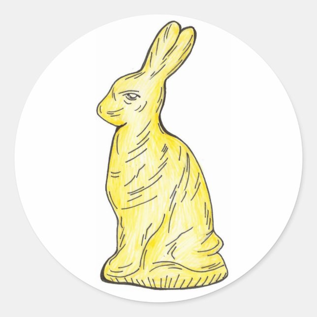 White Chocolate Bunny Rabbit Easter Candy Classic Round Sticker (Front)