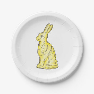 White Chocolate Bunny Rabbit Easter Candy Paper Plate