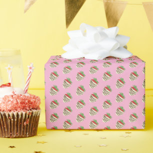 White Chocolate-Covered Strawberry Wrapping Paper