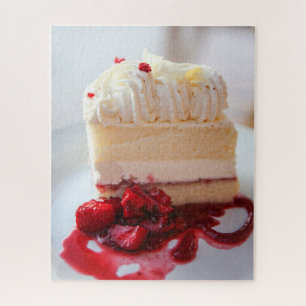 White Chocolate Mousse Cake with Strawberries Jigsaw Puzzle