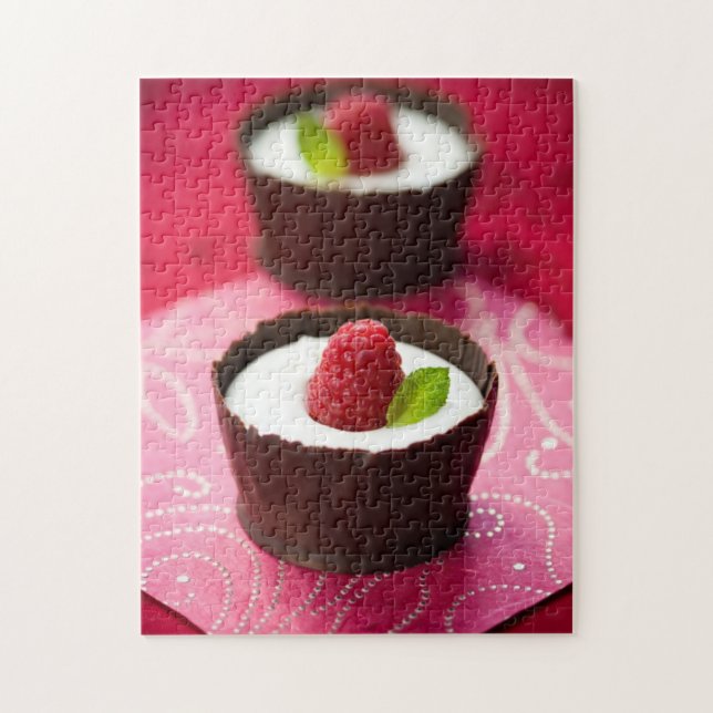 White chocolate mousse dessert jigsaw puzzle (Vertical)