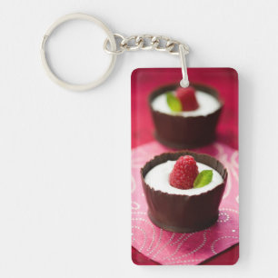 White chocolate mousse dessert key ring