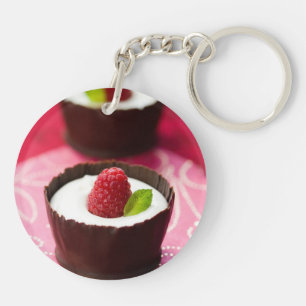 White chocolate mousse dessert key ring
