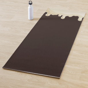 White Chocolate on Dark Chocolate Brown Yoga Mat