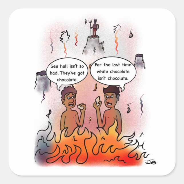 White Chocolate Square Sticker (Front)