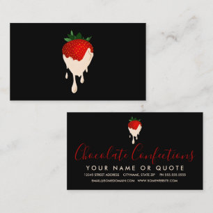 white chocolate strawberry business card