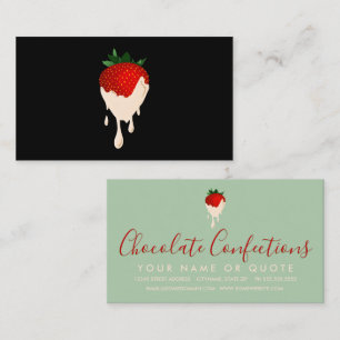 white chocolate strawberry business card
