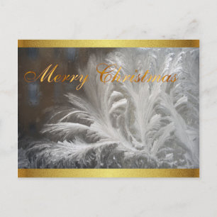 White Christmas and Gold Holiday Postcard