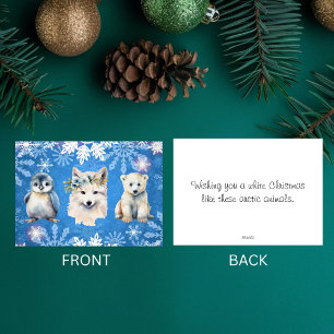 White Christmas Arctic Animals Holiday Card