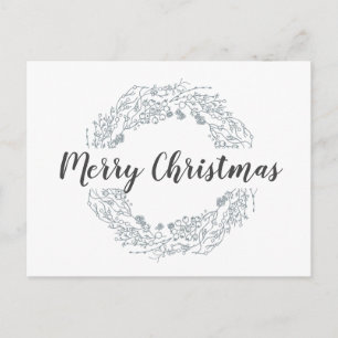 White christmas berries winter holiday postcard