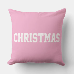 White CHRISTMAS Bold Text On Deep Navy Blue Cushion