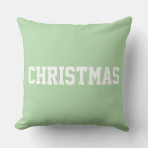 White CHRISTMAS Bold Text On Deep Navy Blue Cushion