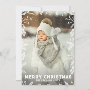 White Christmas Border Photo Christmas Cards