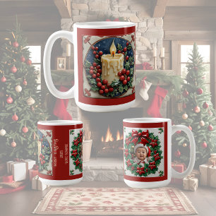 White Christmas Candle Customisable Coffee Mug