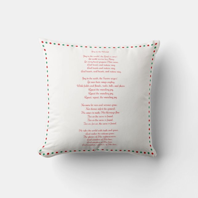 White Christmas Carol Joy To The World Pillows (Front)