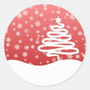 White Christmas Classic Round Sticker