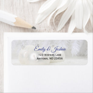 White Christmas   Custom Winter Return Address Label