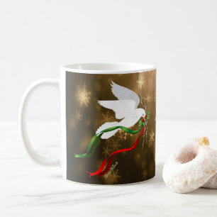 White Christmas Dove Coffee Mug