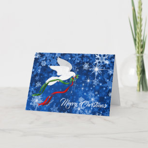 White Christmas Dove Holiday Card
