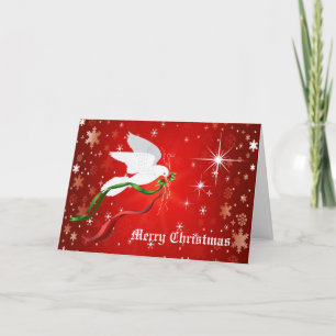 White Christmas Dove Holiday Card
