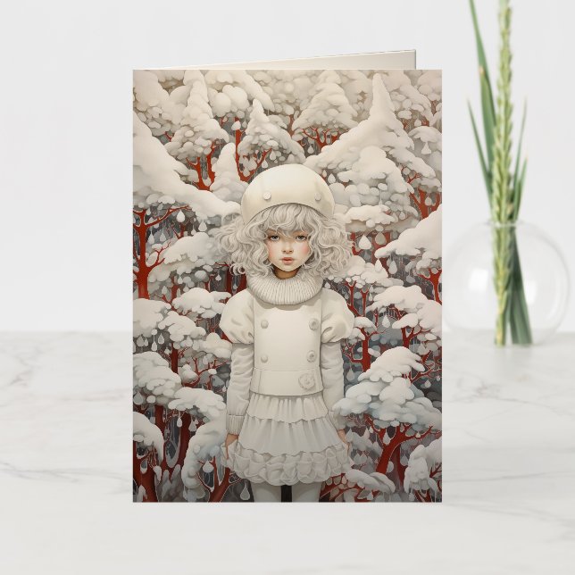 White Christmas Dreaming Foil Greeting Card (Front)