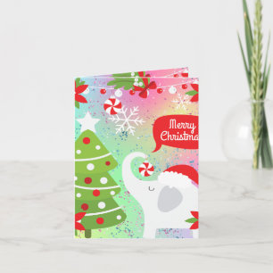 White Christmas Elephant         Note Card