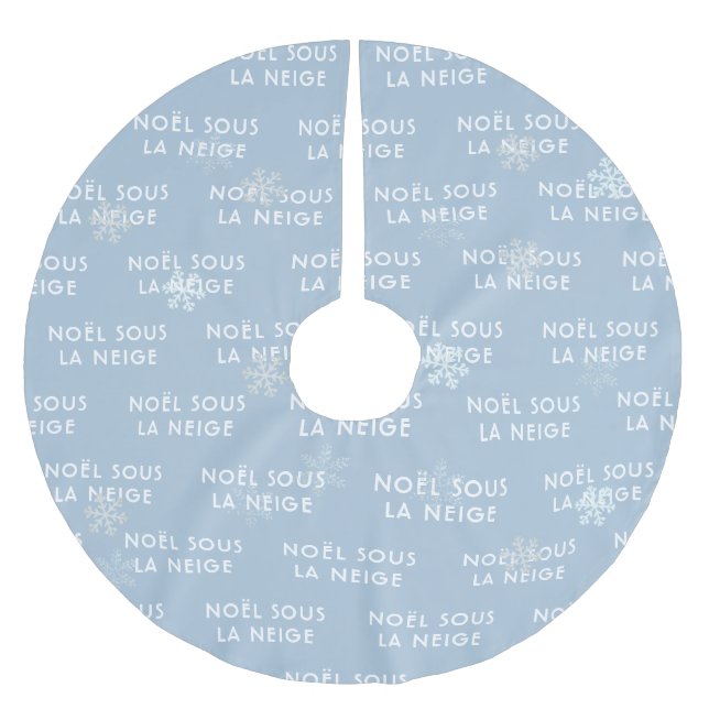 White Christmas French Snowflake Tree Skirt (Front)