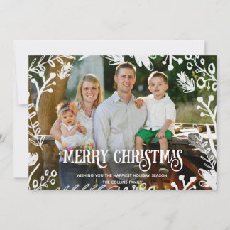 White Christmas Full Photo Horizontal Holiday Card