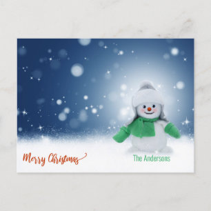White Christmas Funny Snowman Xmas Holiday Card
