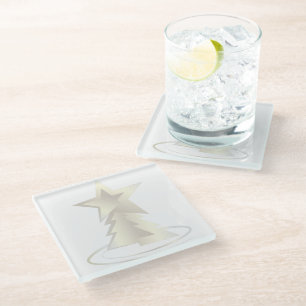 White Christmas Glass Coaster