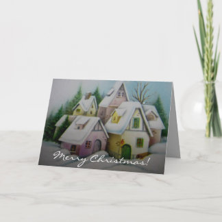White Christmas greeting card. Holiday Card