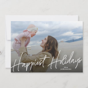 White Christmas Happy Holiday Photo Card