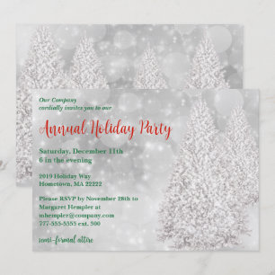 White Christmas Holiday Party Invitation