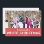 White Christmas Holiday Photo Card - Red<br><div class="desc">Celebrate the season with this modern and stylish holiday card from Berry Berry Sweet. Visit WWW.BERRYBERRYSWEET.COM to see our collection of stylish stationery. More colors available.</div>