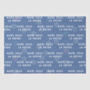 White Christmas in French Tissue Paper Deep Blue