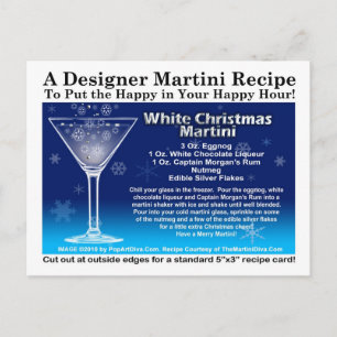 White Christmas Martini Recipe Postcard
