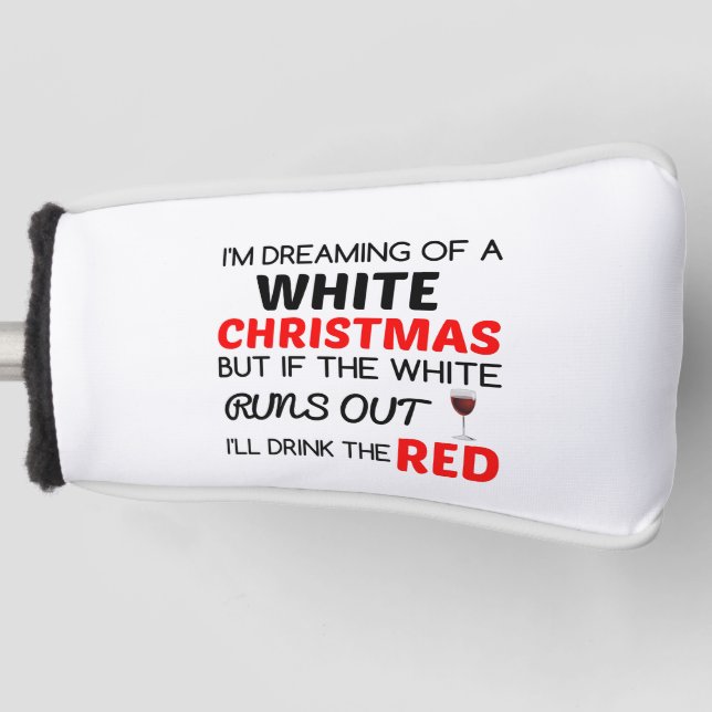 WHITE CHRISTMAS RED WINE GOLF HEAD COVER (Front)