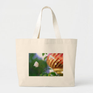 White Christmas Rose Large Tote Bag
