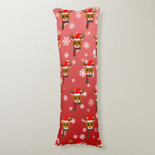 White Christmas Rudolph the Red Nosed Reindeer Body Cushion
