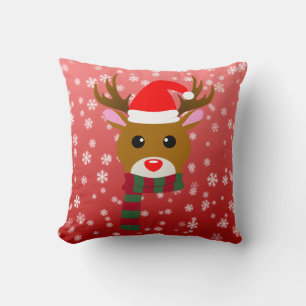 White Christmas Rudolph the Red Nosed Reindeer Cushion